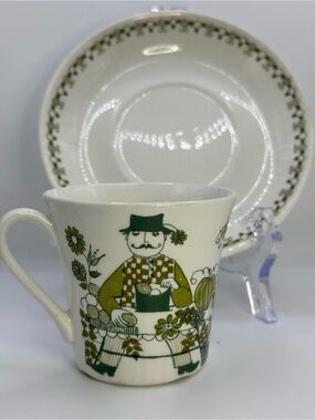 Vintage Figgjo Norway Market Turi Design Tea Cup and Saucer
